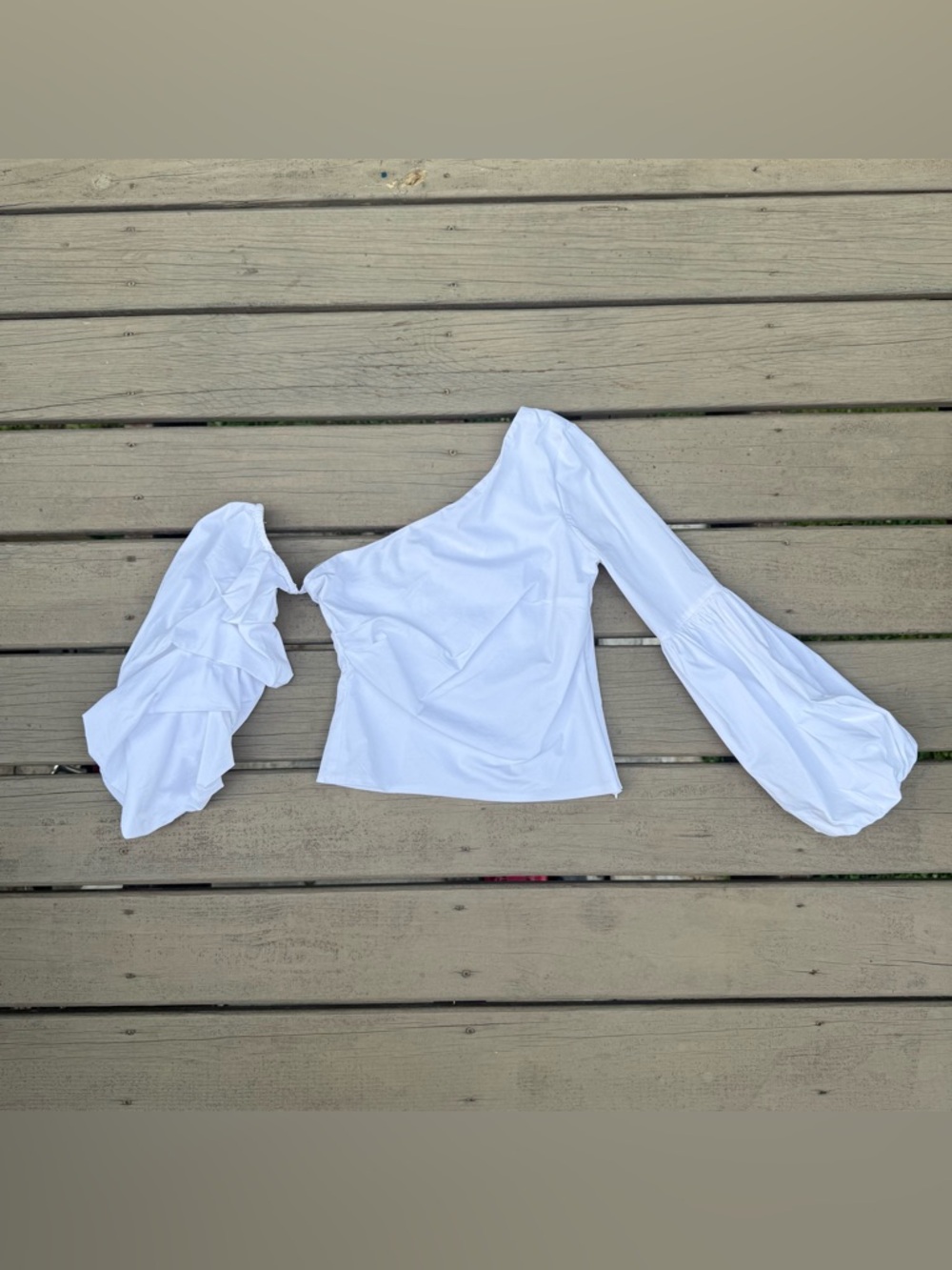 Scripted one shoulder and off shoulder crop top size XS